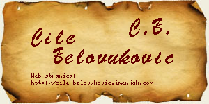 Ćile Belovuković vizit kartica